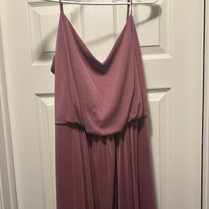 David's Bridal Chiffon Ruffle Spaghetti Strap Dress